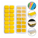 Forma de Gelo Cubo Tampa Rígida e Flexível Fundo Silicone