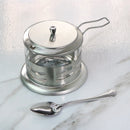 Açucareiro em Vidro e Aço Inox