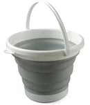 Balde de Silicone Dobrável Retrátil Flexível 5 Litros (Cinza)