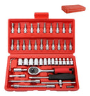 Kit De Ferramentas 46 Peças Chaves Phillips Fenda Torque Cor Vermelho