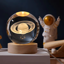 Cristal 3D Saturno Decoração Luminária