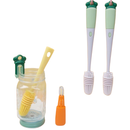 Escova De Limpeza 3 Em 1 Garrafas Mamadeiras Cerdas Silicone