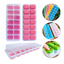 Forma de Gelo Cubo Tampa Rígida e Flexível Fundo Silicone