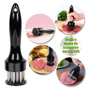Amaciador Batedor de Carne Bife Injetor De Temperos - Preto
