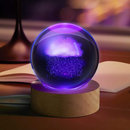 Cristal 3D Saturno Decoração Luminária