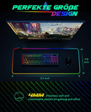 Mouse Pad Gamer RGB Grande Led Colorido na Borda – 80x30cm