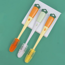 Escova De Limpeza 3 Em 1 Garrafas Mamadeiras Cerdas Silicone