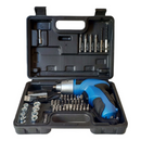 Mini Parafusadeira Sem Fio 49 peças Recarregável USB-C Com Kit de Chaves E Maleta - Azul - 50 Hz/60 Hz - 110V/220V