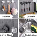 Suporte Esponja Aço Inox Gancho Adesivo Cozinha Lavanderia