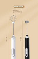 Mini Batedor Elétrico Recarregável USB Portátil Café Ovos