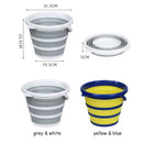 Balde de Silicone Dobrável Retrátil Flexível 5 Litros (Cinza)